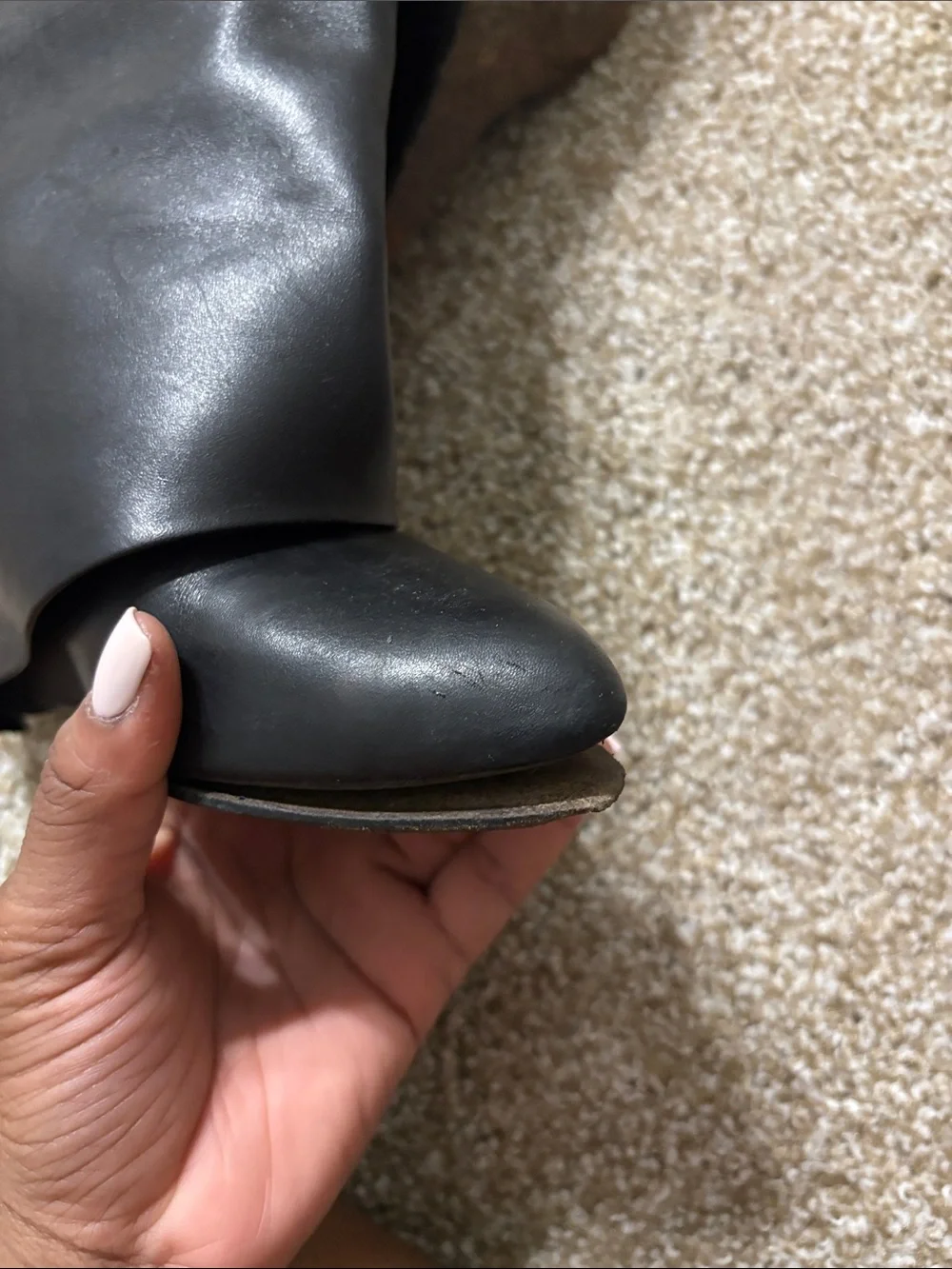 Women’s Black Leather Knee-High Boots - Classic Turnlock Detail